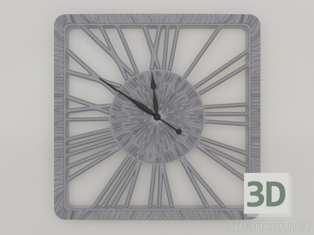 modello 3D Orologio da parete TWINKLE NEW (argento) - anteprima