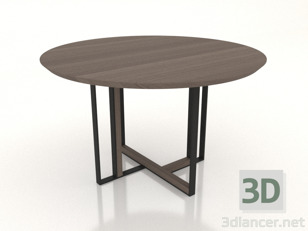modello 3D Tavolo da pranzo 1200 Ink Round Wood - anteprima