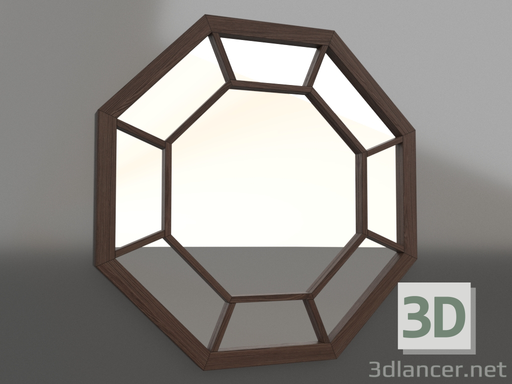 Modelo 3d Espelho (nogueira escura) - preview Modelo 3d Espelho (nogueira escura) - preview