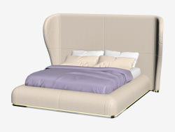 Marilu Art Deco Bett mit Lederbesatz