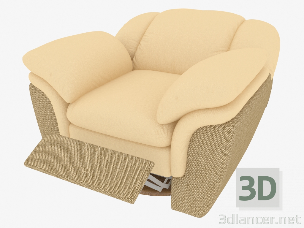 3D Modell Sessel mit Fußstütze - Vorschau
