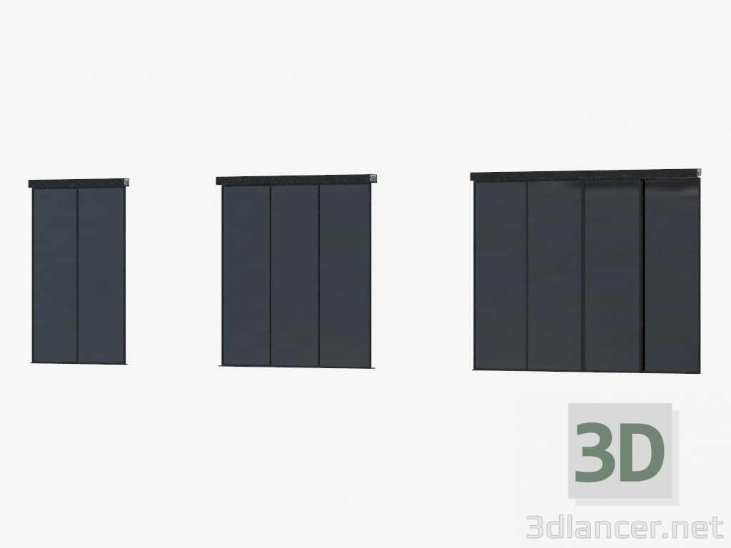 modello 3D Interroom partizione A7 (nero nero) - anteprima