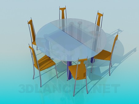 Modelo 3d Jogo de jantar - preview