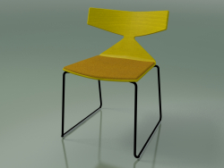 Stackable chair 3711 (on a sled, with a pillow, Yellow, V39)