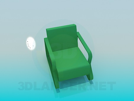 3d model Chair with solid armrests - preview 3d model Chair with solid armrests - preview