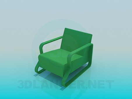 3d model Chair with solid armrests - preview 3d model Chair with solid armrests - preview