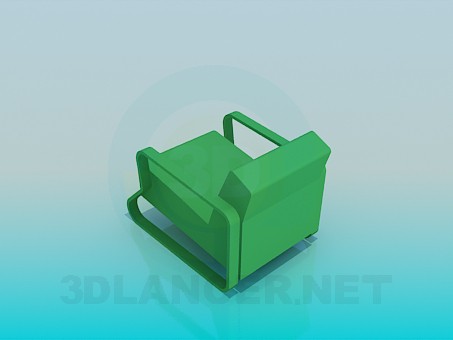3d model Chair with solid armrests - preview 3d model Chair with solid armrests - preview