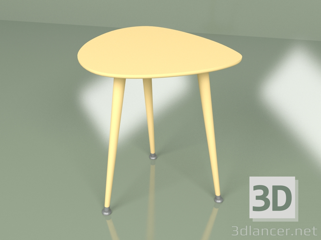 3d модель Приставной стол Капля монохром (желтая охра) – превью