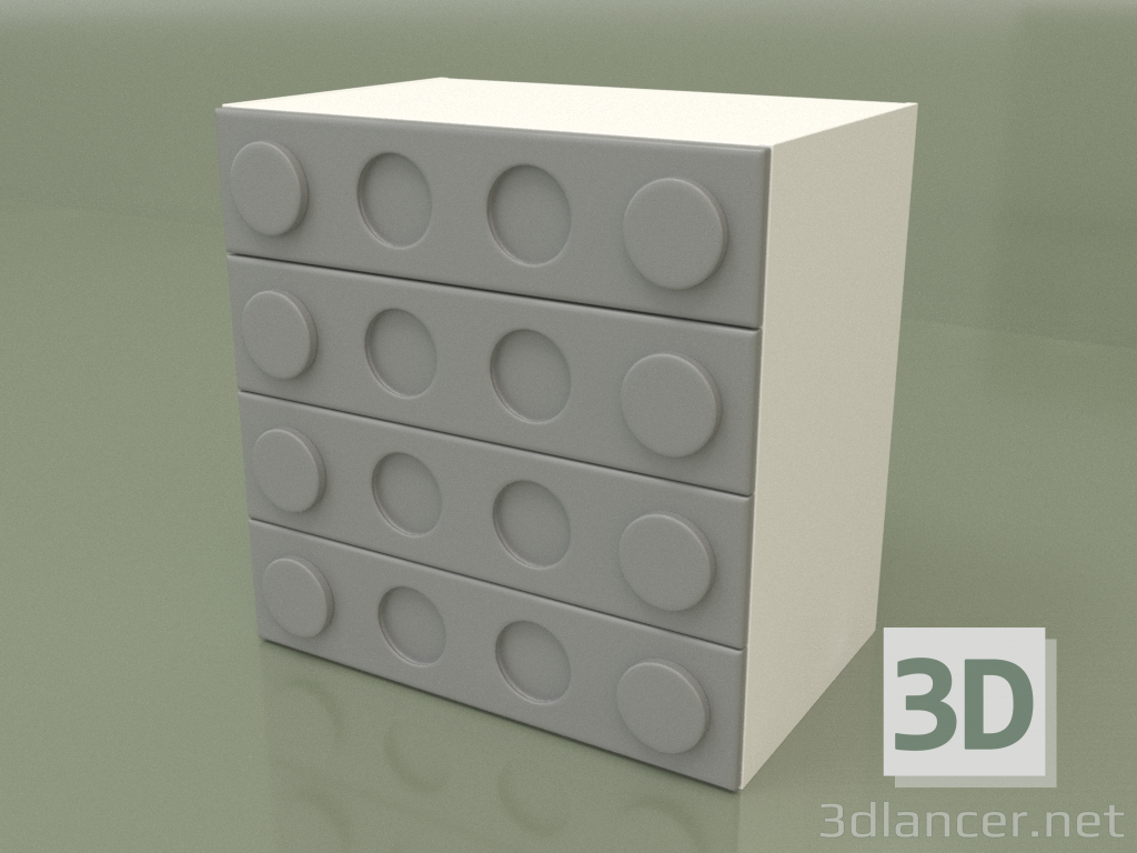 3d model Chest of drawers (Gray) - preview