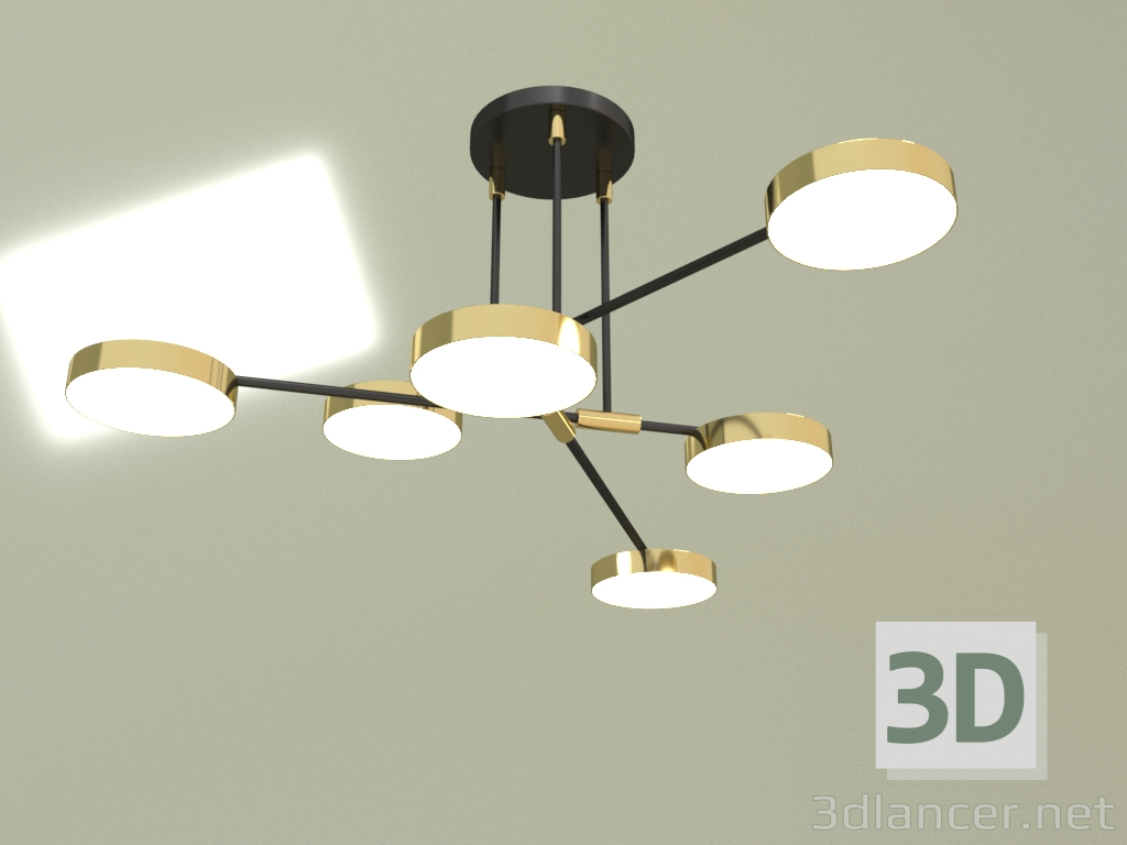 modello 3D Lampada da soffitto NOA 6 4000K BK+GD 10017 - anteprima