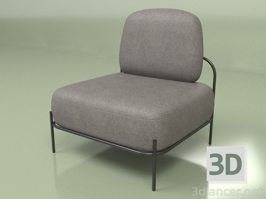 modèle 3D Fauteuil Pawai (gris foncé) - preview