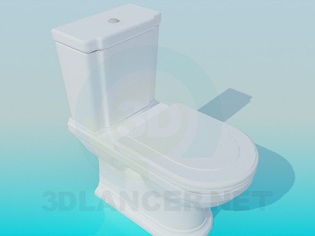 3d model Toilet with awkward cistern - preview 3d model Toilet with awkward cistern - preview