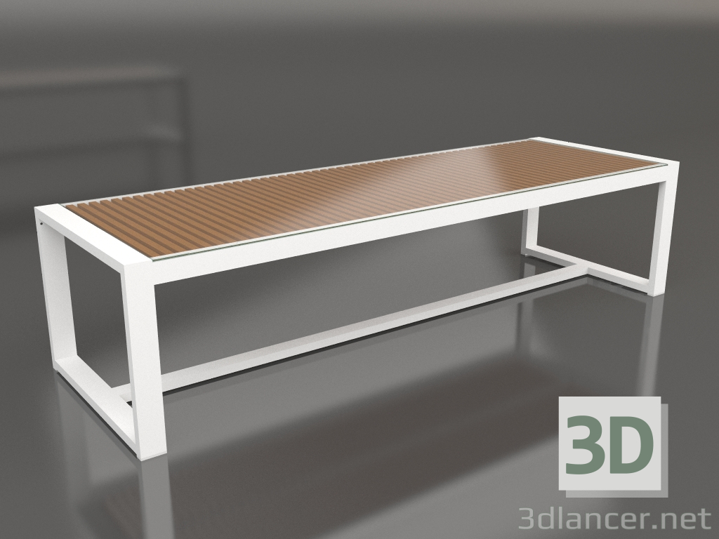 3D modeli Cam tablalı yemek masası 307 (Beyaz) - önizleme
