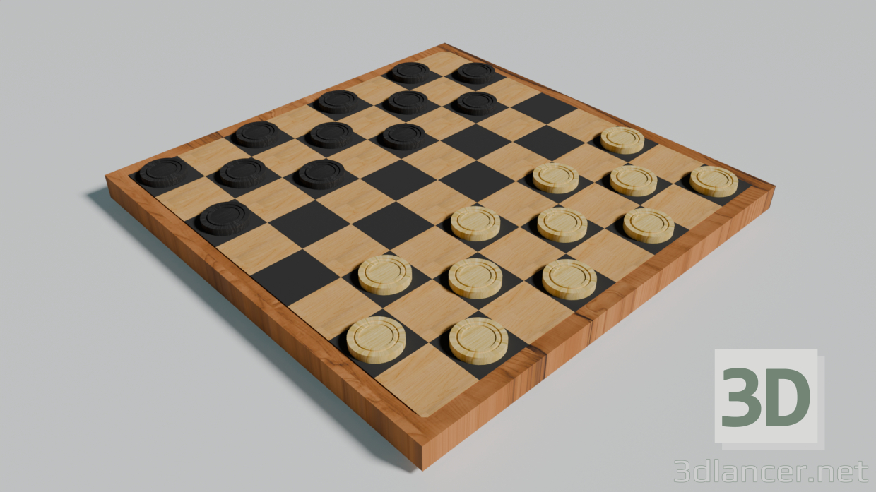 3d модель шашки – превью