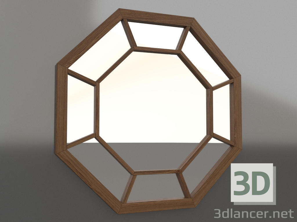 Modelo 3d Espelho (nogueira clara) - preview Modelo 3d Espelho (nogueira clara) - preview