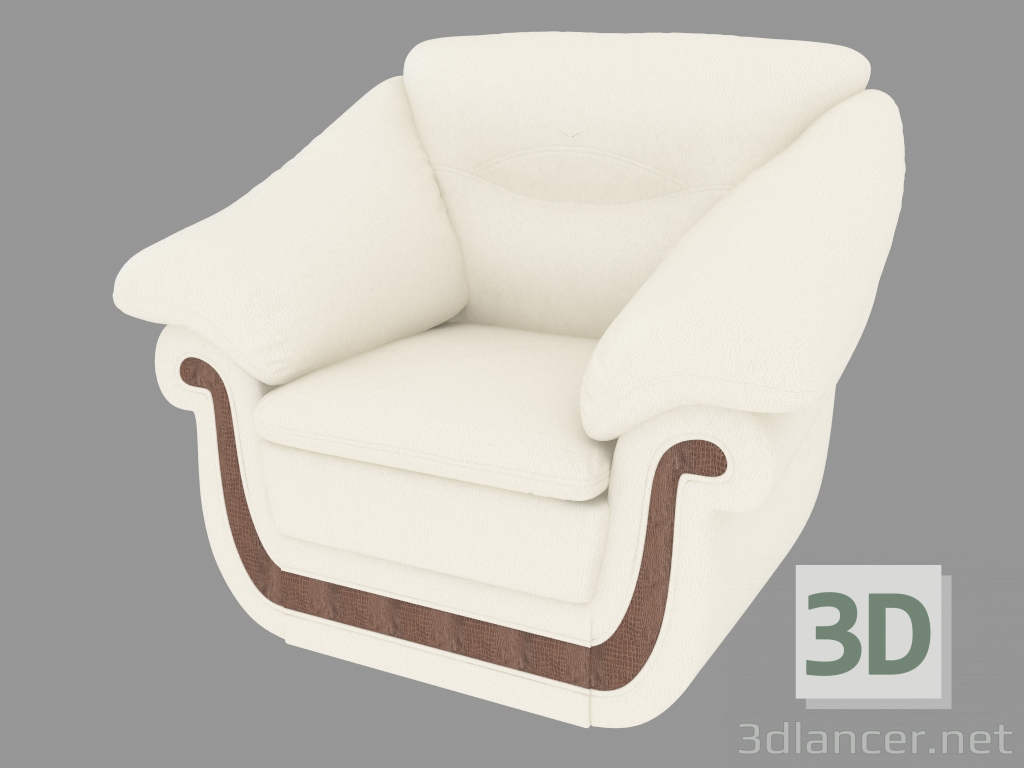 3D Modell Sessel Leder mit dekorativer Fassade - Vorschau