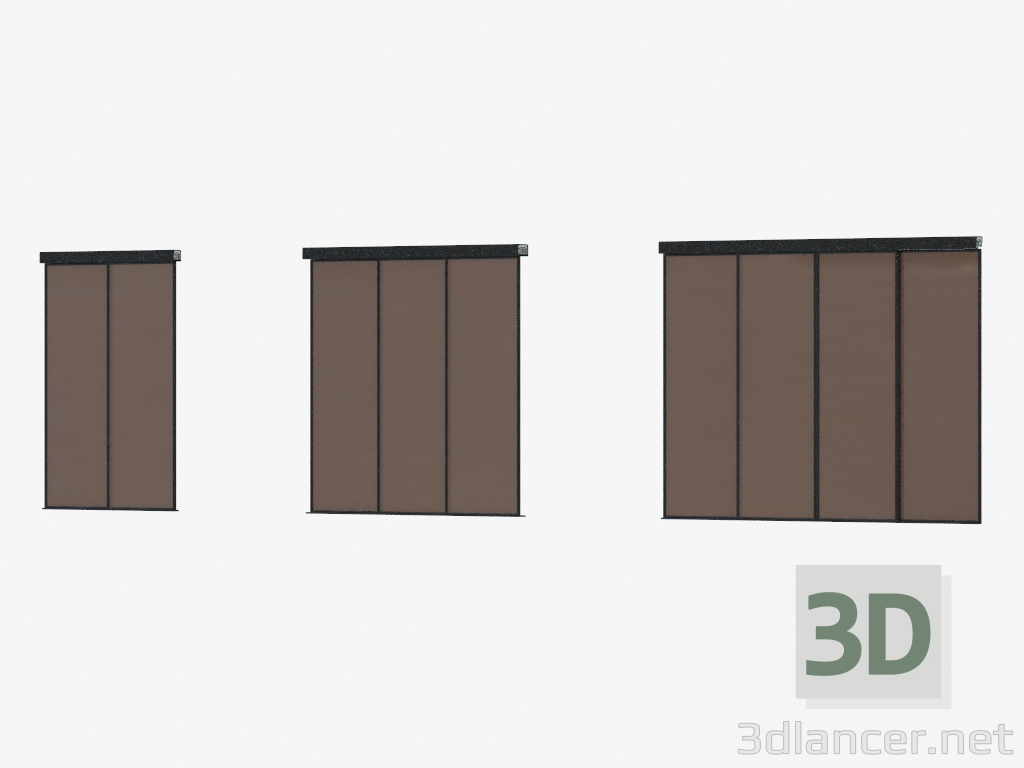 3d model Partición de interroom de A7 (bronza negro) - vista previa