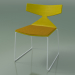 3D Modell Stapelbarer Stuhl 3711 (auf einem Schlitten, mit Kissen, Gelb, V12) - Vorschau