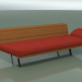 modello 3D Corner Lounge Module 4424 (135 ° a destra, effetto teak) - anteprima