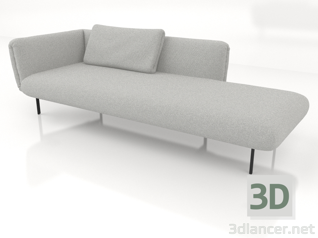 modello 3D Chaise longue 225 sinistra (opzione 2) - anteprima