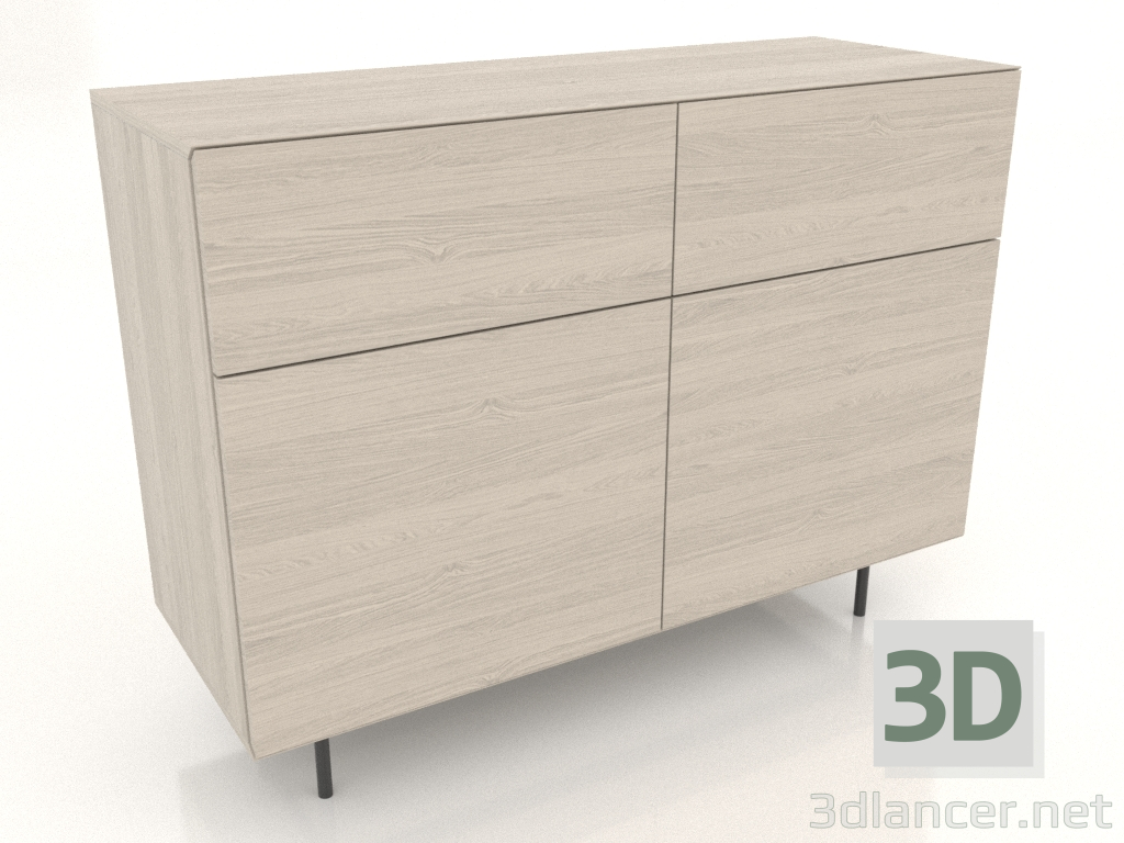 Modelo 3d Cômoda 3 1200 mm (branco RAL 9010) - preview