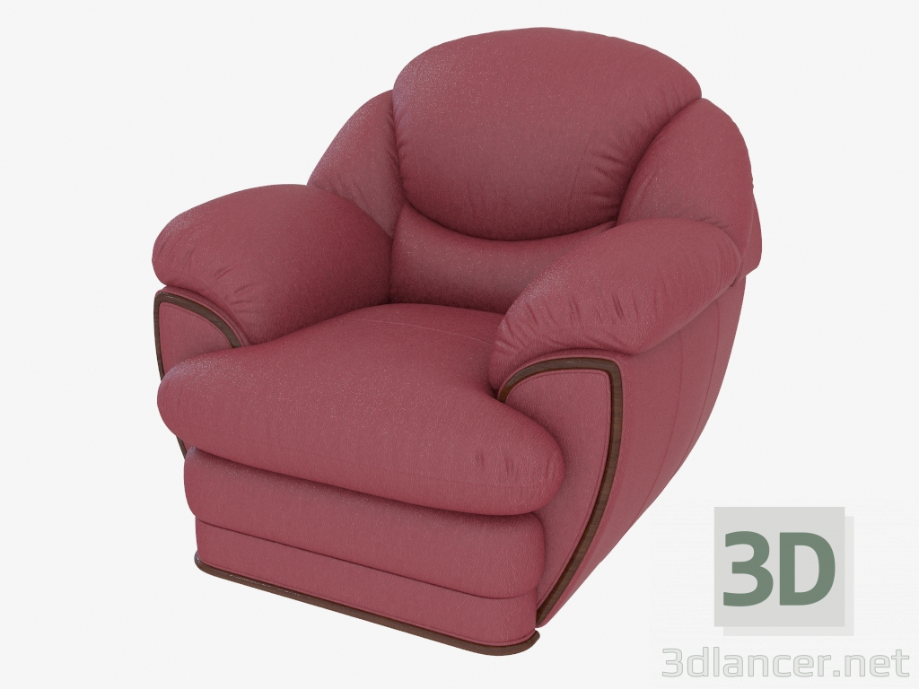 3 डी मॉडल लकड़ी के आवेषण के साथ चमड़े की कुर्सी - पूर्वावलोकन