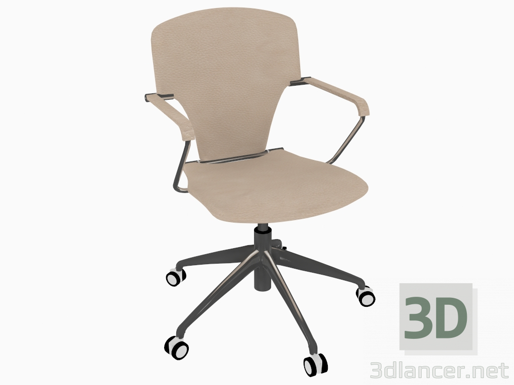 modello 3D Sedia da ufficio con rotelle (B) - anteprima