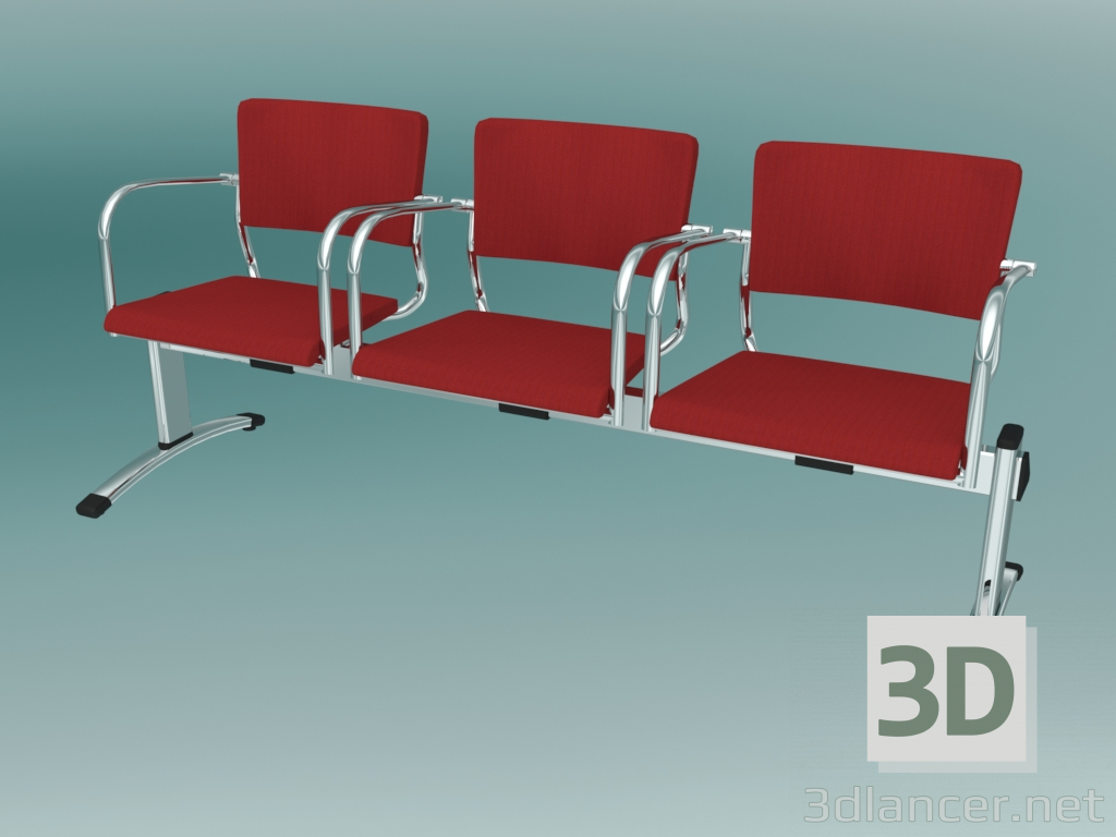 3d model Triple bench (570L3) - preview