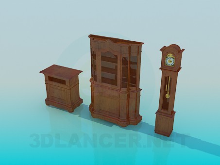 modelo 3D Juego de muebles antiguos - escuchar modelo 3D Juego de muebles antiguos - escuchar