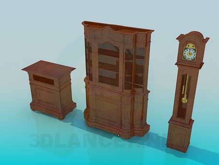 modelo 3D Juego de muebles antiguos - escuchar modelo 3D Juego de muebles antiguos - escuchar