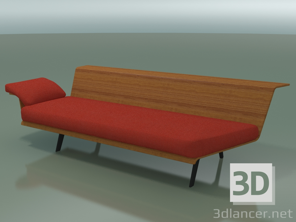 3D Modell Corner Lounge Module 4425 (135 ° links, Teak-Effekt) - Vorschau