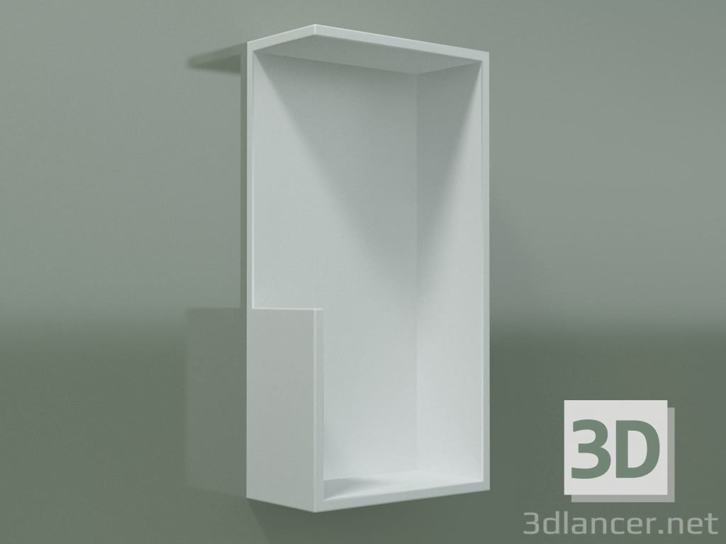 3D Modell Vertikales Regal (90U19001, Gletscherweiß C01, L 24, P 12, H 48 cm) - Vorschau