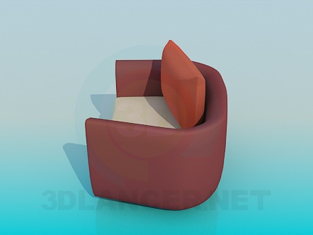 3d model Chair with cushion - preview 3d model Chair with cushion - preview