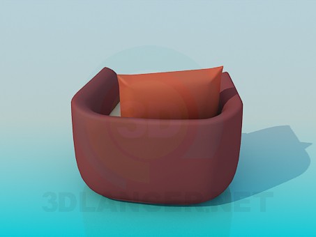 3d model Chair with cushion - preview 3d model Chair with cushion - preview