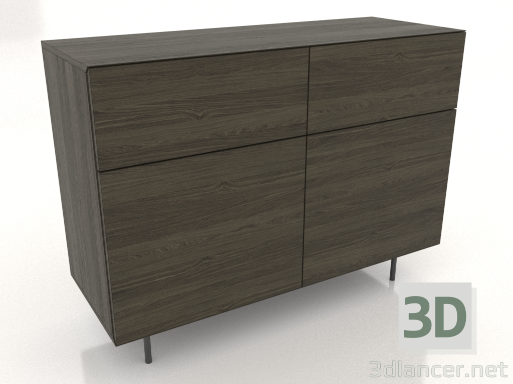 3D modeli Çekmeceli dolap 3 1200 mm (dişbudak ceviz) - önizleme