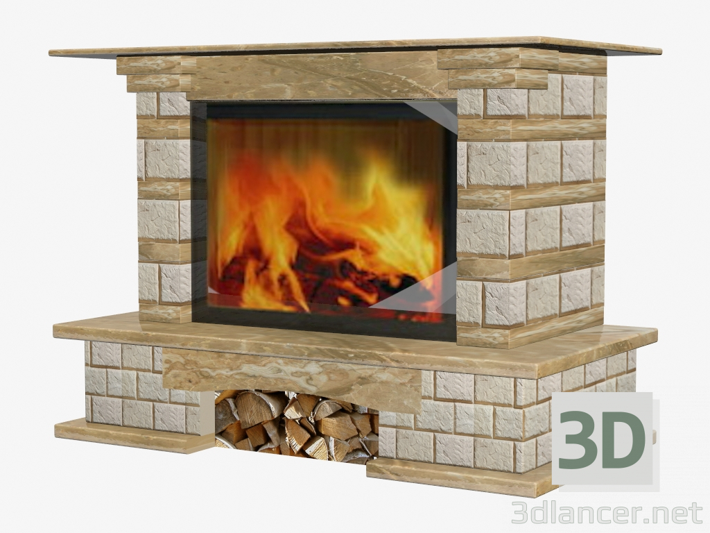modèle 3D cheminée - preview