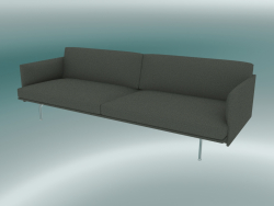 Contorno del sofá triple (Fiord 961, aluminio pulido)