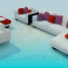 3d model A set of upholstered furniture - preview