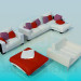 3d model A set of upholstered furniture - preview