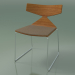 3D Modell Stapelbarer Stuhl 3711 (auf einem Schlitten, mit Kissen, Teak-Effekt, CRO) - Vorschau