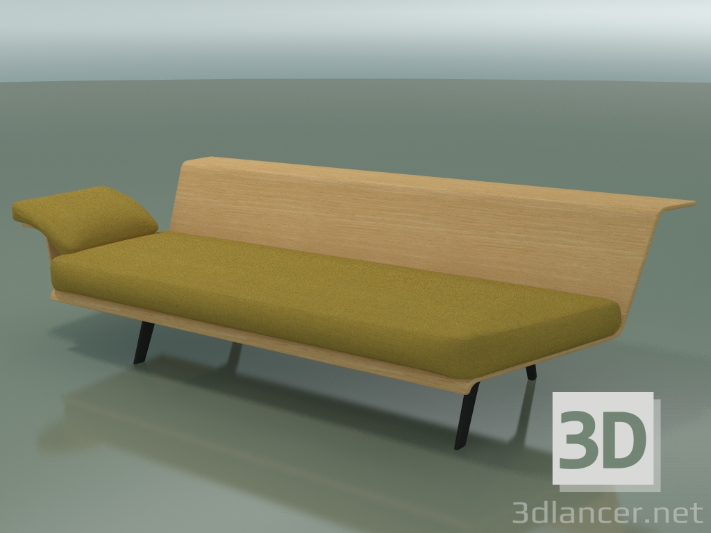 Modelo 3d Módulo angular da sala de espera 4425 (135 ° esquerda, carvalho natural) - preview