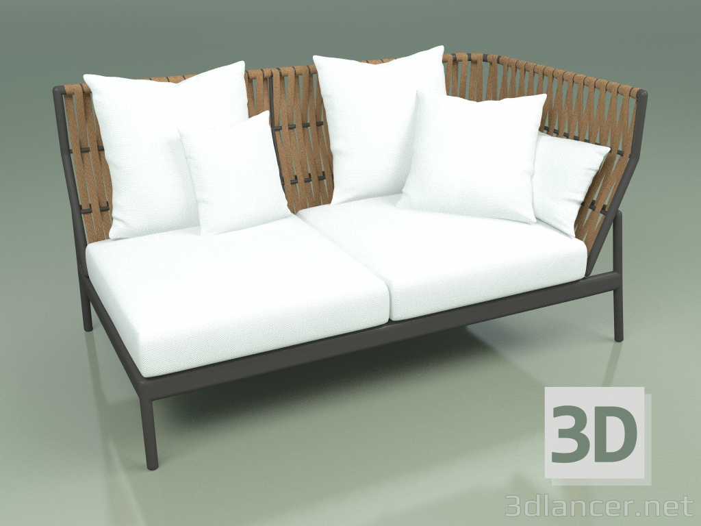modello 3D Modulo divano sinistro 105 (Belt Tobacco) - anteprima