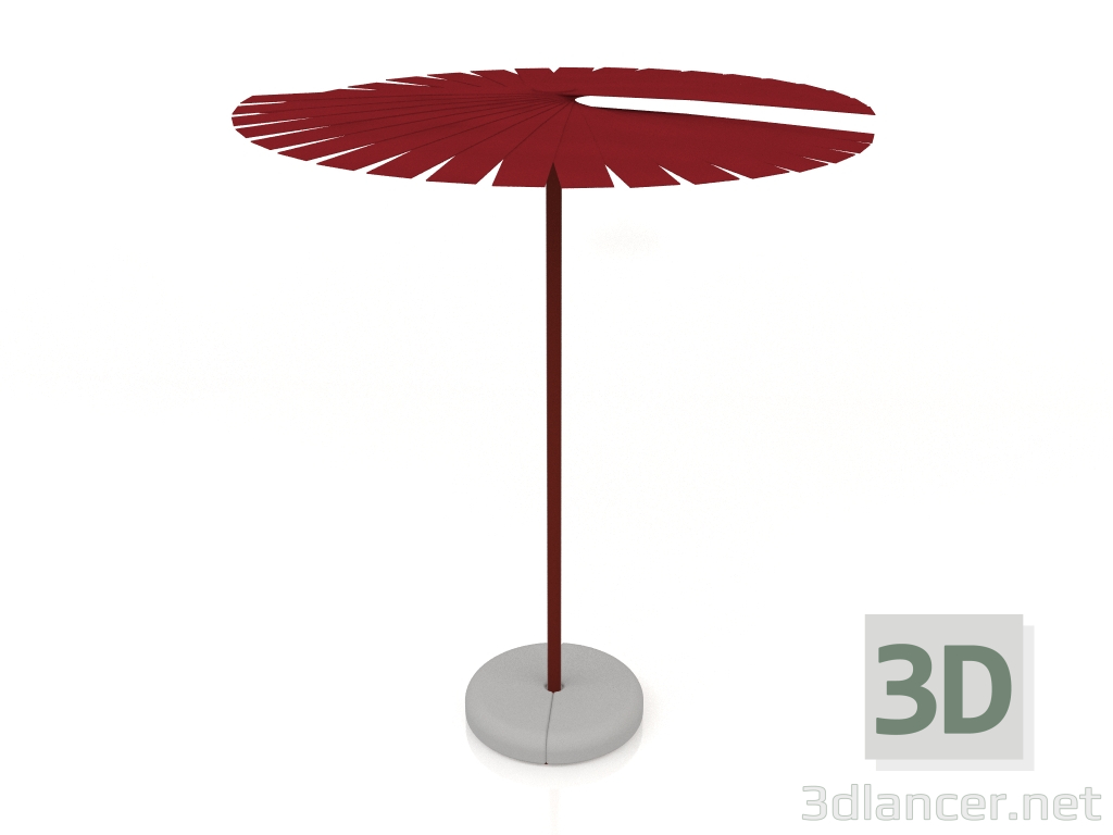 modello 3D Ombrello pieghevole (Rosso vino) - anteprima