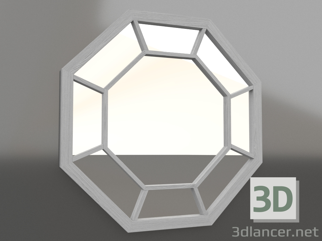 modello 3D Specchio (bianco RAL 9010) - anteprima modello 3D Specchio (bianco RAL 9010) - anteprima