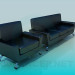 3D modeli Deri kanepe ve sandalye - önizleme