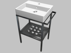 Sink mounted on table top with console - 50x40 cm Termisto (CDTS6U4S)