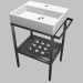 3d model Sink mounted on table top with console - 50x40 cm Termisto (CDTS6U4S) - preview