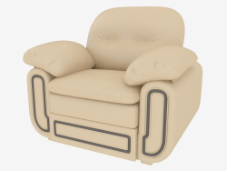 Armchair with soft cushions on the armrests