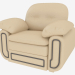 3d модель Кресло с мягкими подушками на подлокотниках – превью