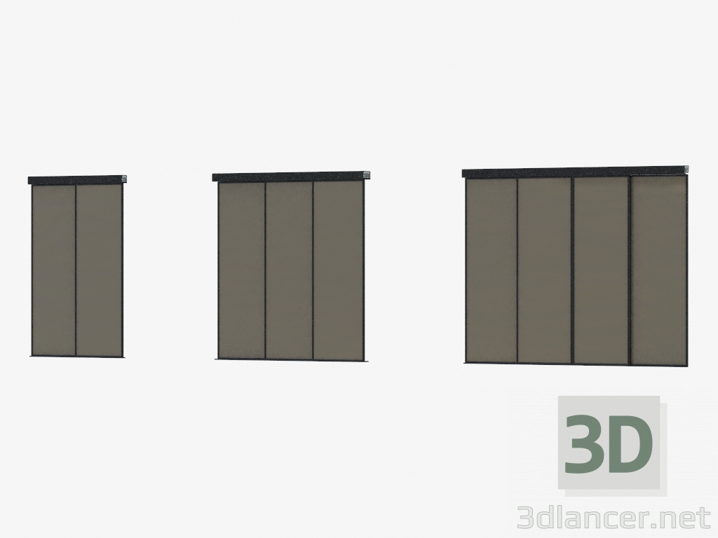 3d model Interroom partition of A7 (black glossy black) - preview